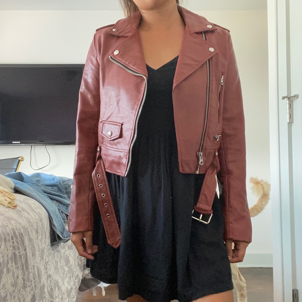 Red-brown leather jacket